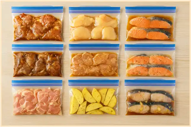 「下味冷凍レシピまとめ（2人分）」H3画像