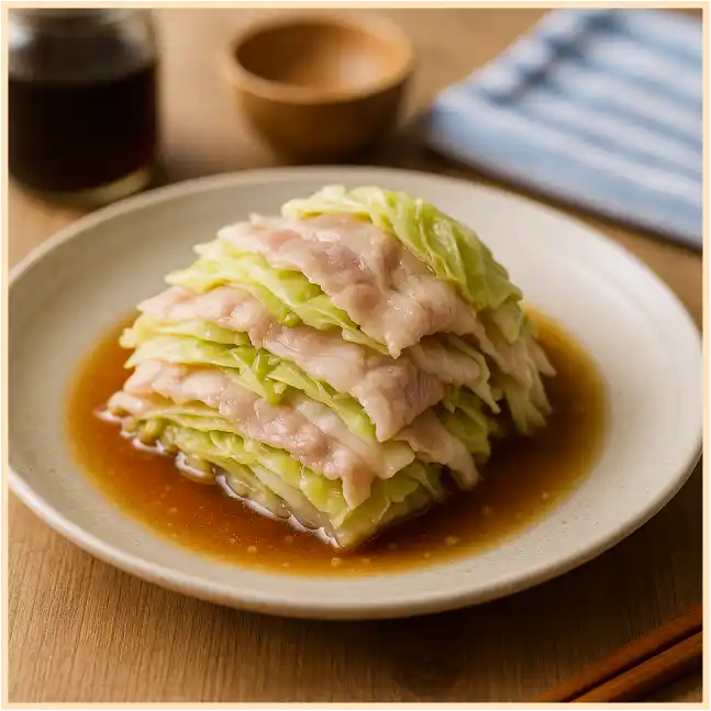 木曜日|豚肉とキャベツのポン酢蒸し 画像