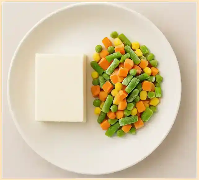 豆腐と冷凍野菜